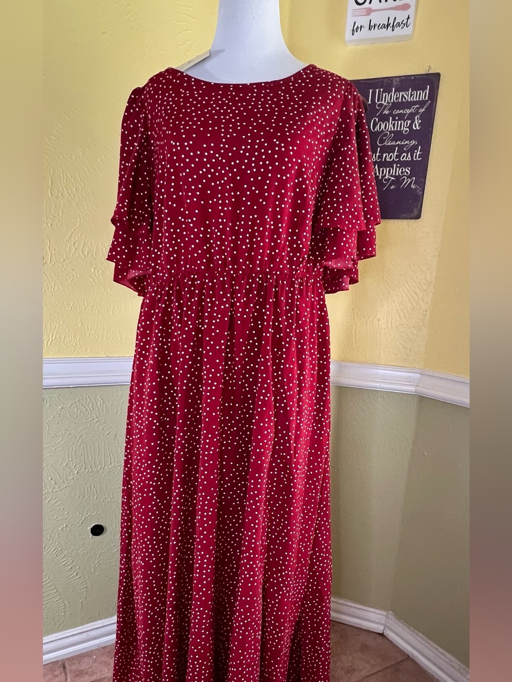 BloomChic Red Polka Dot Midi Dress